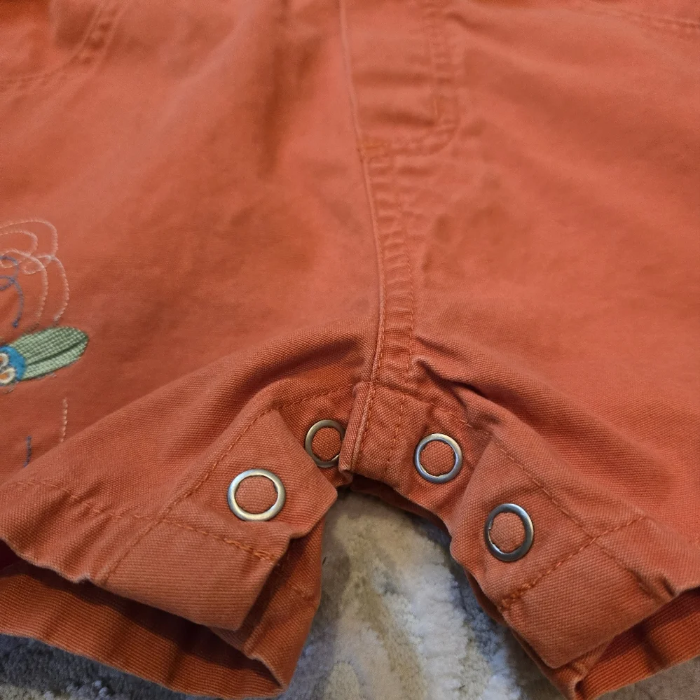 Vintage Y2k OshKosh B'gosh Eric Carle Beetles Orange Overalls Shorts